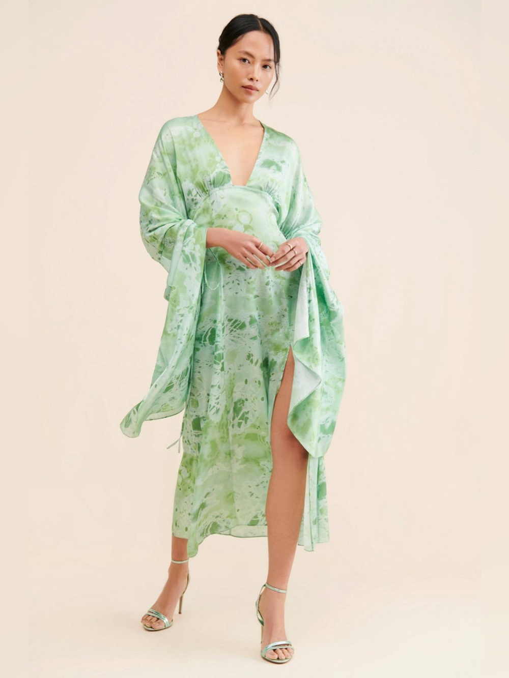 Anthropologie Let Me Be Midas Abstract Print Midi Dress